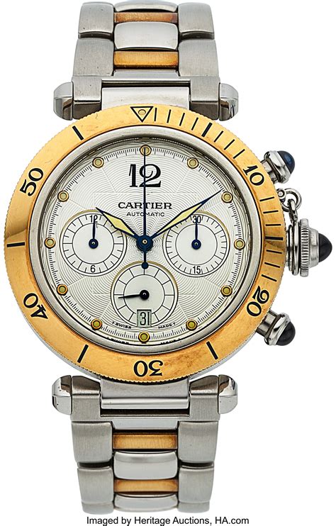 replica cartier pasha chronograph yellow gold|cartier chronograph automatic.